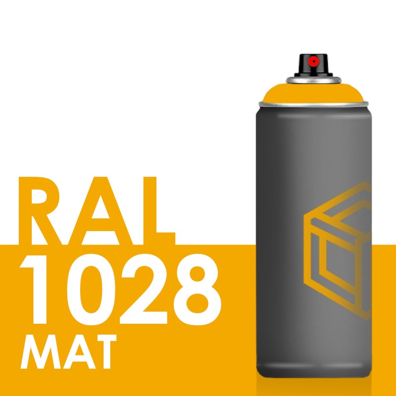 Bombe de peinture 400ml Mat RAL 1028 Jaune Melon