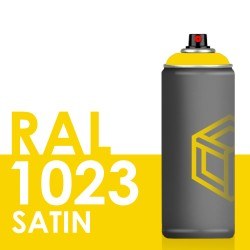 Bombe de peinture 400ml Satin RAL 1023 Jaune Signalisation
