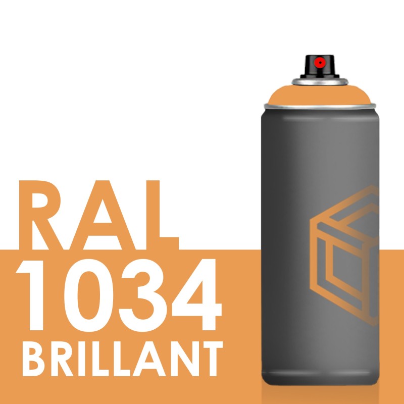 Bombe de peinture 400ml Brillant RAL 1034 Jaune Pastel