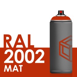 Bombe de peinture 400ml Mat RAL 2002 Orangé Sang