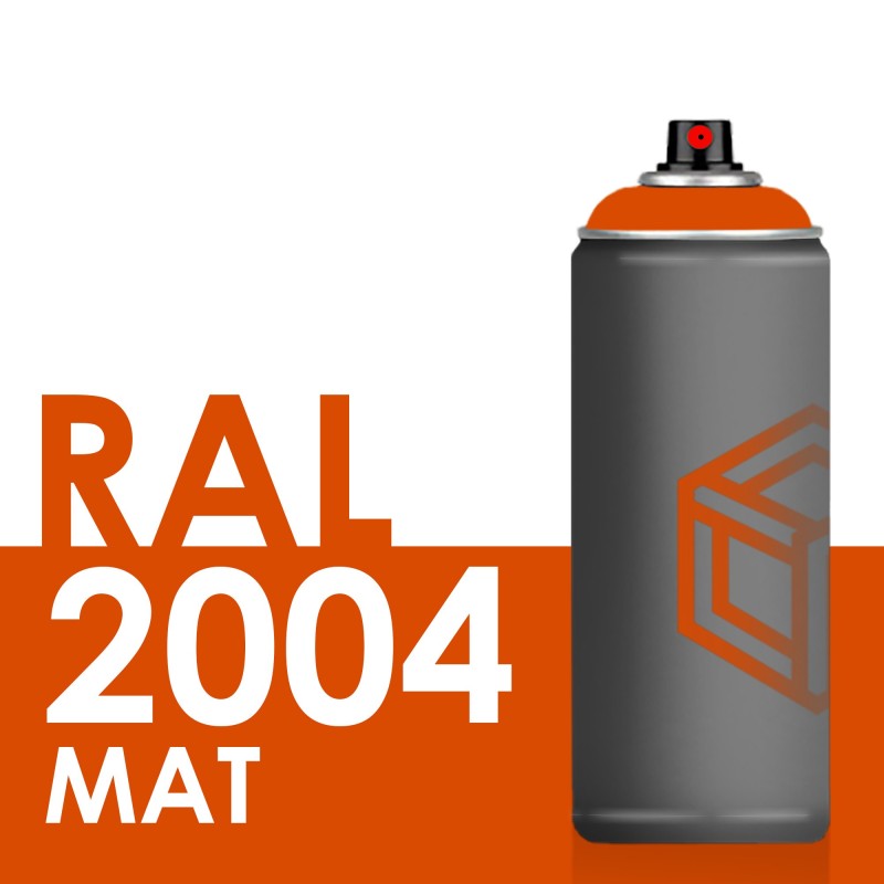 Bombe de peinture 400ml Mat RAL 2004 Orangé Pur