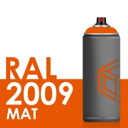 Bombe de peinture 400ml Mat RAL 2009 Orangé Signalisation