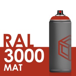 Bombe de peinture 400ml Mat RAL 3000 Rouge Feu