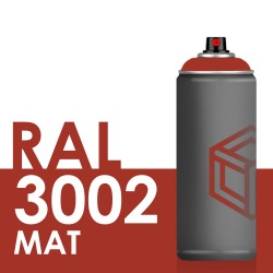 Bombe de peinture 400ml Mat RAL 3002 Rouge Carmin