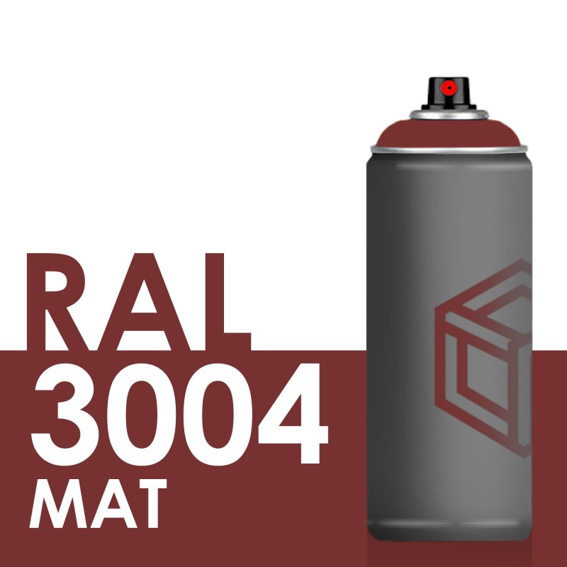 Bombe de peinture 400ml Mat RAL 3004 Rouge Pourpre