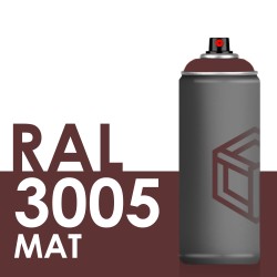 Bombe de peinture 400ml Mat RAL 3005 Rouge Vin