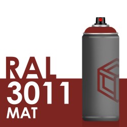 Bombe de peinture 400ml Mat RAL 3011 Rouge Brun