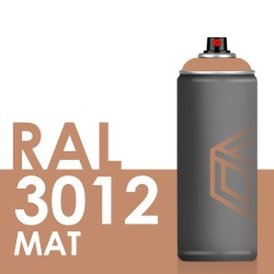 Bombe de peinture 400ml Mat RAL 3012 Rouge Beige