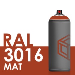 Bombe de peinture 400ml Mat RAL 3016 Rouge Corail