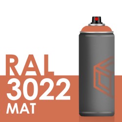 Bombe de peinture 400ml Mat RAL 3022 Rouge Saumon