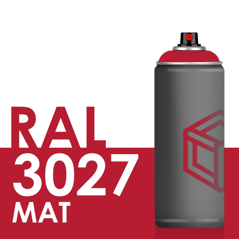 Bombe de peinture 400ml Mat RAL 3027 Rouge Framboise