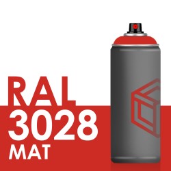 Bombe de peinture 400ml Mat RAL 3028 Rouge Pu