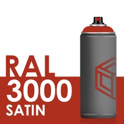Bombe de peinture 400ml Satin RAL 3000 Rouge Feu