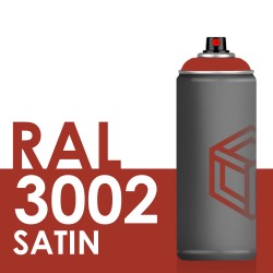 Bombe de peinture 400ml Satin RAL 3002 Rouge Carmin