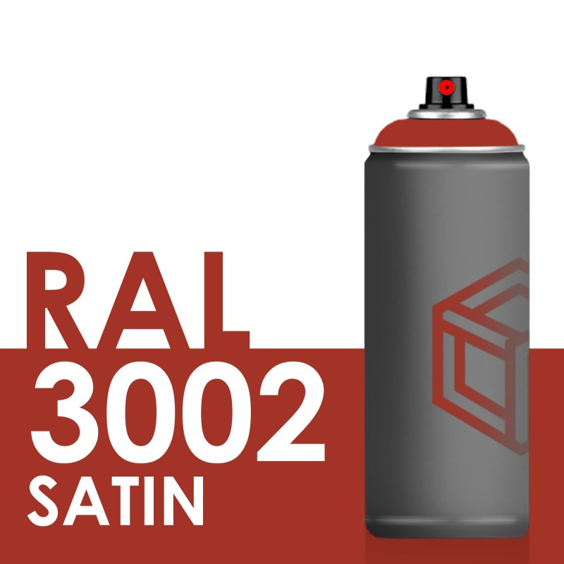 Bombe de peinture 400ml Satin RAL 3002 Rouge Carmin Bombe de peinture 400ml Satin RAL 3002 Rouge Carmin