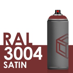 Bombe de peinture 400ml Satin RAL 3004 Rouge Pourpre