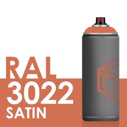 Bombe de peinture 400ml Satin RAL 3022 Rouge Saumon