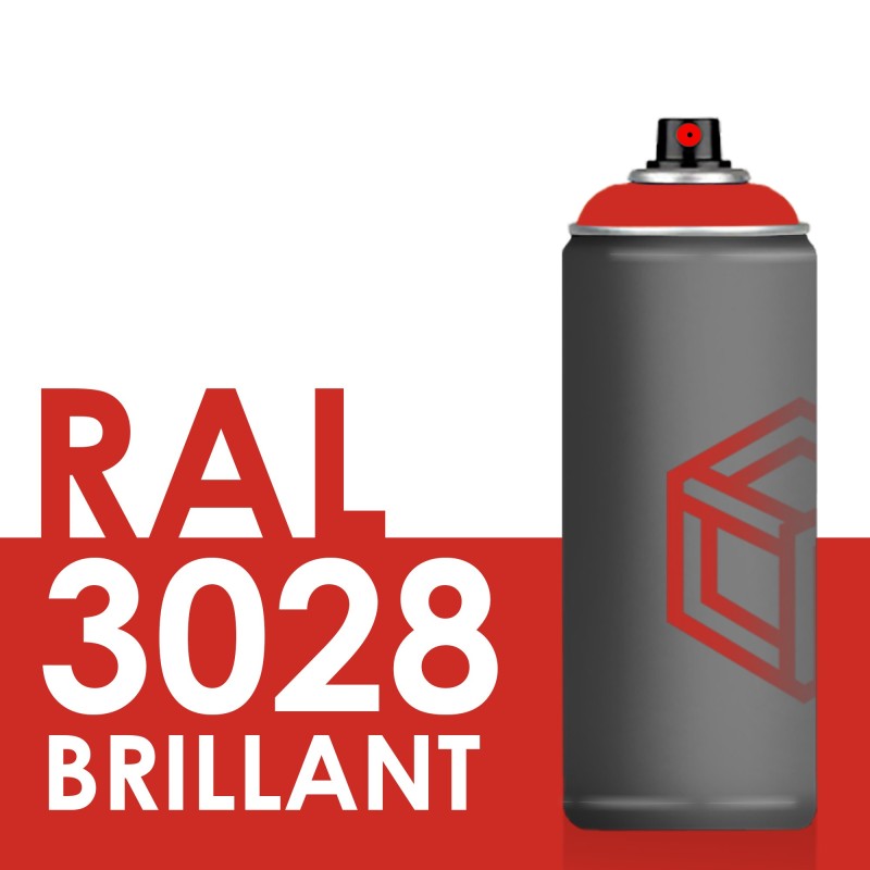 Bombe de peinture 400ml Brillant RAL 3028 Rouge Pu