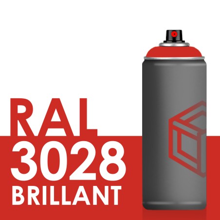 Bombe de peinture 400ml Brillant RAL 3028 Rouge Pu