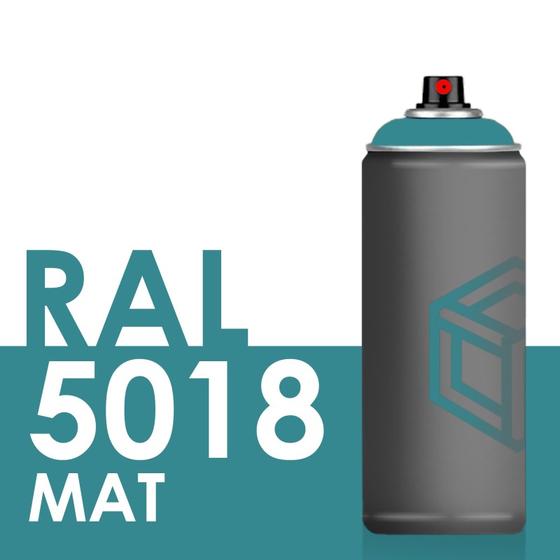 Bombe de peinture 400ml Mat RAL 5018 Bleu Turquoise