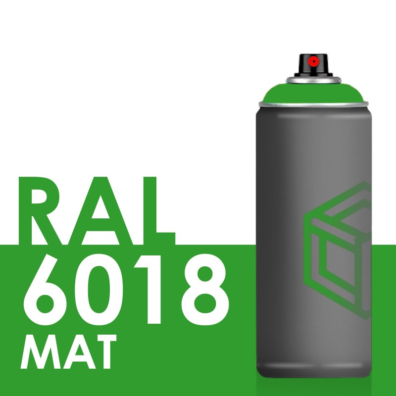 Bombe de peinture 400ml Mat RAL 6018 Vert Jaune