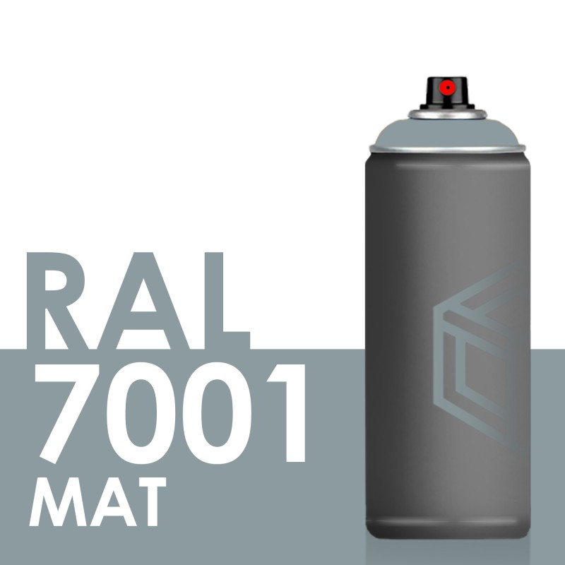 Bombe de peinture 400ml Mat RAL 7001 Gris Argent