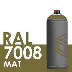 Bombe de peinture 400ml Mat RAL 7008 Gris Kaki