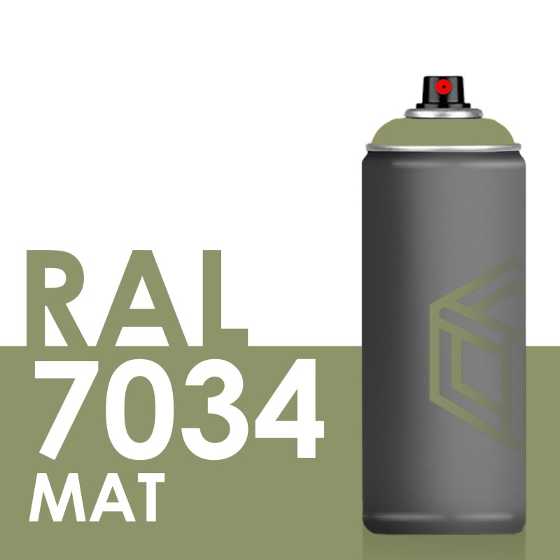 Bombe de peinture 400ml Mat RAL 7034 Gris Jaune