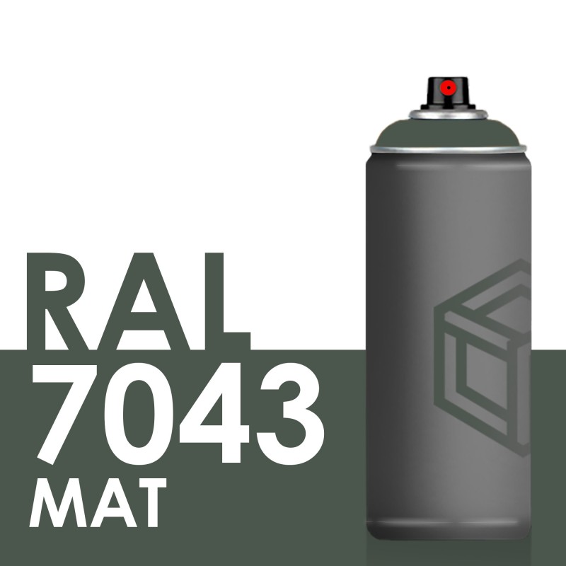 Bombe de peinture 400ml Mat RAL 7043 Gris Signalisation B