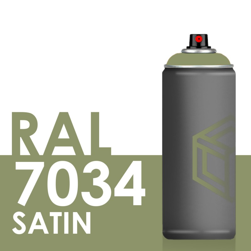 Bombe de peinture 400ml Satin RAL 7034 Gris Jaune