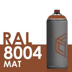 Bombe de peinture 400ml Mat RAL 8004 Brun Cuivré