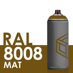 Bombe de peinture 400ml Mat RAL 8008 Brun Olive