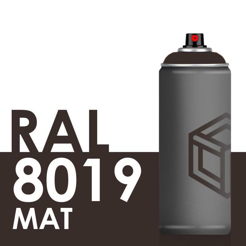 Bombe de peinture 400ml Mat RAL 8019 Brun Gris