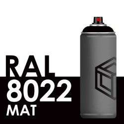 Bombe de peinture 400ml Mat RAL 8022 Brun Noir