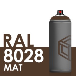 Bombe de peinture 400ml Mat RAL 8028 Brun Terre
