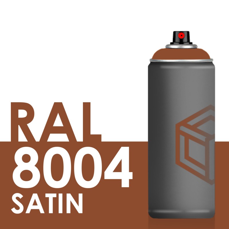 Bombe de peinture 400ml Satin RAL 8004 Brun Cuivré