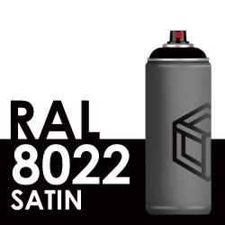Bombe de peinture 400ml Satin RAL 8022 Brun Noir