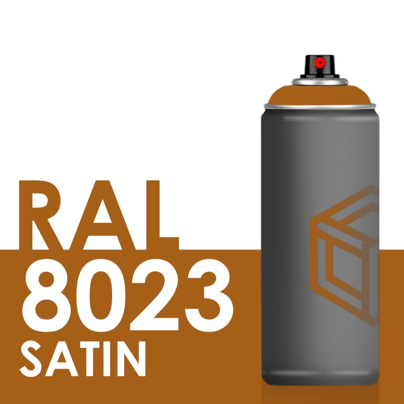 Bombe de peinture 400ml Satin RAL 8023 Brun Orangé