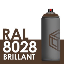 Bombe de peinture 400ml Brillant RAL 8028 Brun Terre