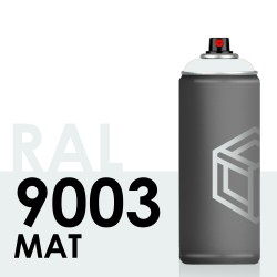 Bombe de peinture 400ml Mat RAL 9003 Blanc Sécurité