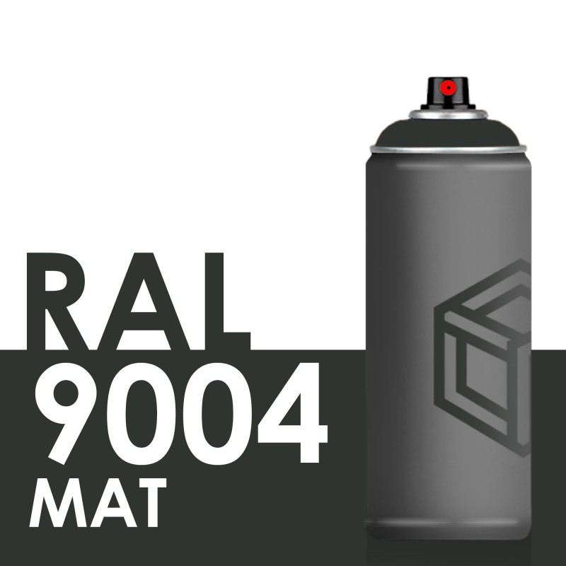 Bombe de peinture 400ml Mat RAL 9004 Noir Sécurité