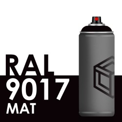Bombe de peinture 400ml Mat RAL 9017 Noir Signalisation