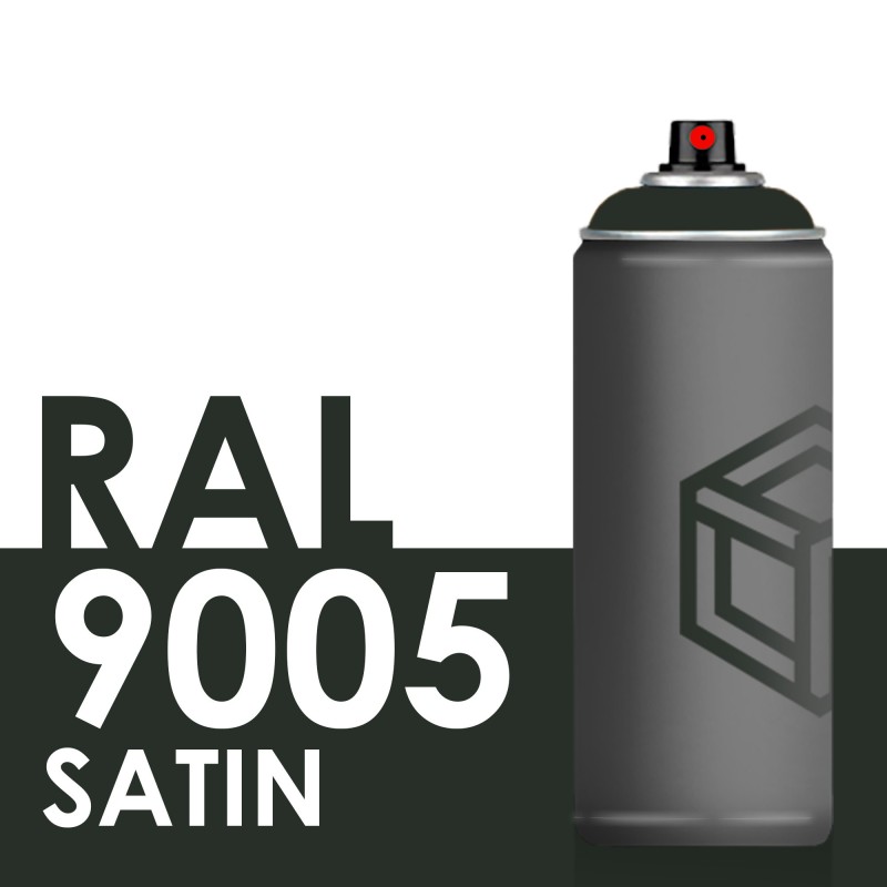 Bombe de peinture 400ml Satin RAL 9005 Noir Foncé