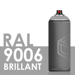 Bombe de peinture 400ml Brillant RAL 9006 Aluminium Blanc
