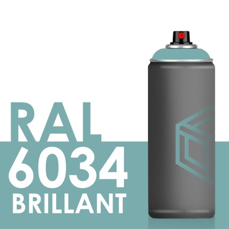 Bombe de peinture 400ml Brillant RAL 6034 Turquoise Pastel