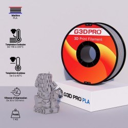Filament 3D PLA Métallisé Argent 1.75mm 1 kg
