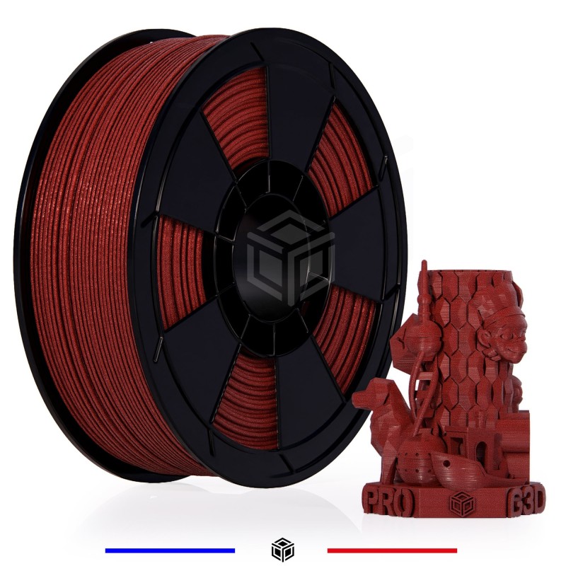 Fil 3D PLA Métallisé G3D PRO® 1.75mm 1 kg Rouge Fil 3D PLA Métallisé G3D PRO® 1.75mm 1 kg Rouge
