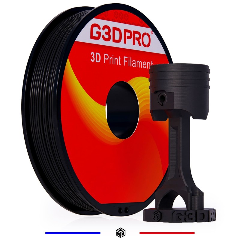 Filament 3D PLA Métallisé Noir 1.75mm 500g - Grossiste 3D