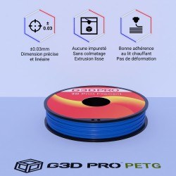 Filament 3D PETG 500g Bleu 1.75 mm