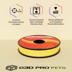 Filament 3D PETG 500g Jaune 1.75 mm